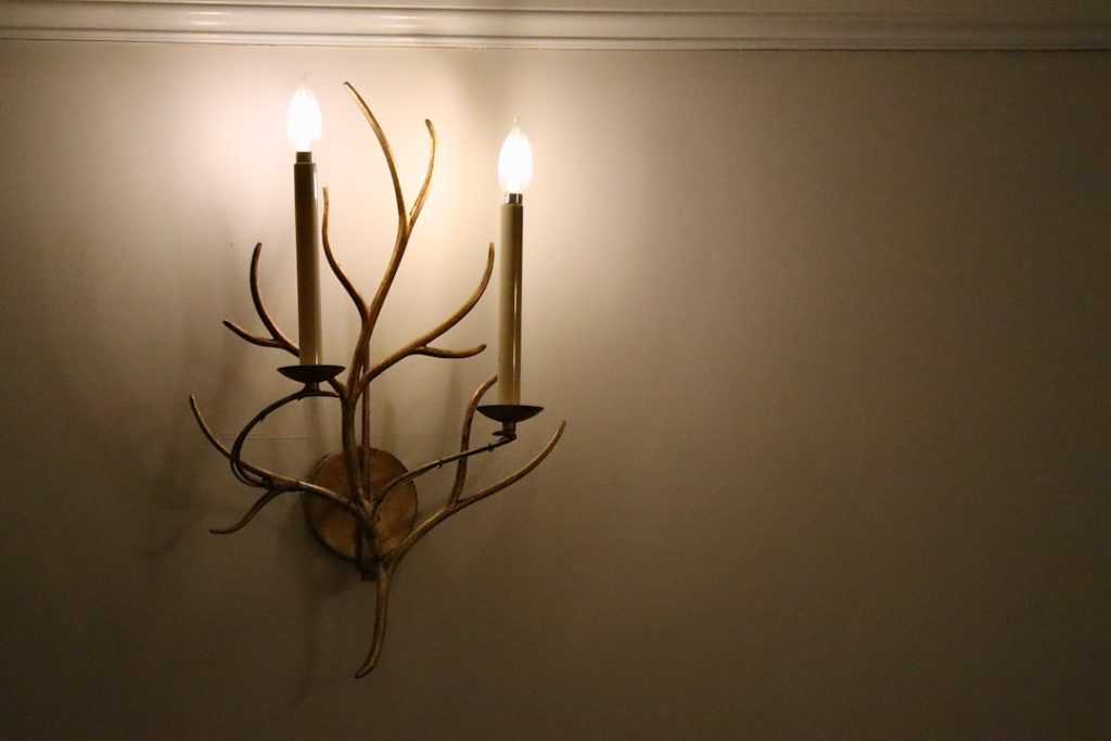Photo Brass Deer Head Wall Lamp